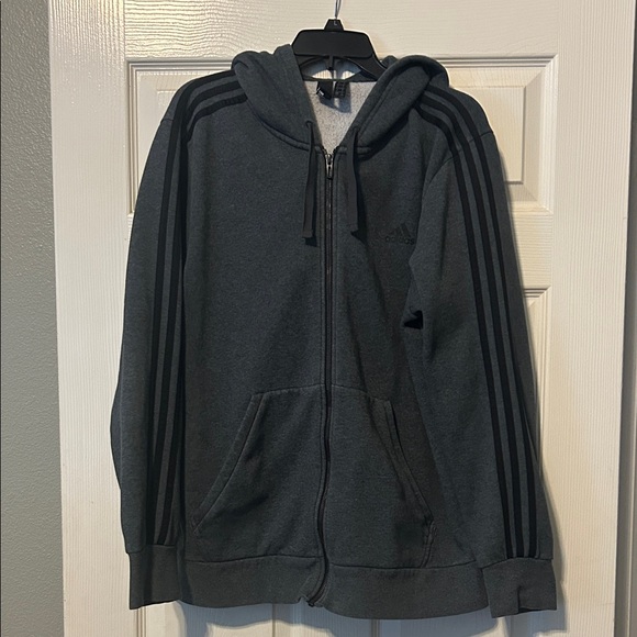 adidas Other - Adidas Charcoal Hoodie with Black Stripes